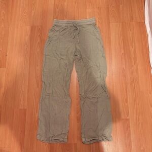 Pacsun Casual Olive Green Drawstring Straight Leg Linen Pull on Cargo Pants